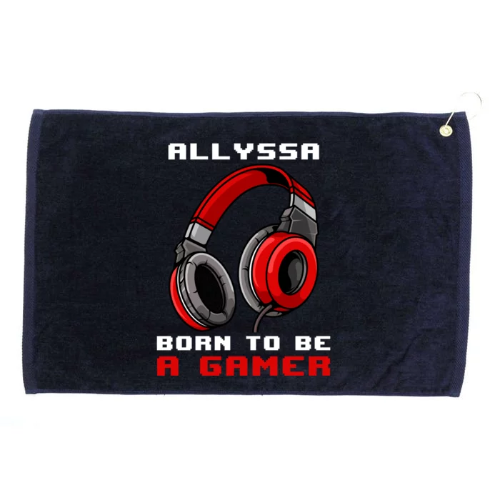 Allyssa Born To Be A Gamer Personalized Gift Grommeted Golf Towel