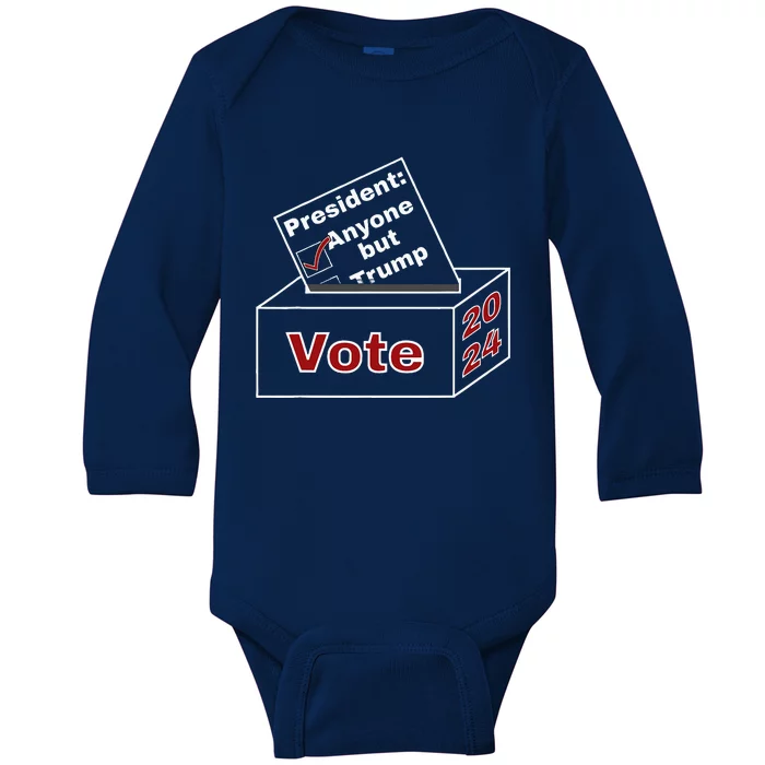 Anyone But Trump 2024 Baby Long Sleeve Bodysuit