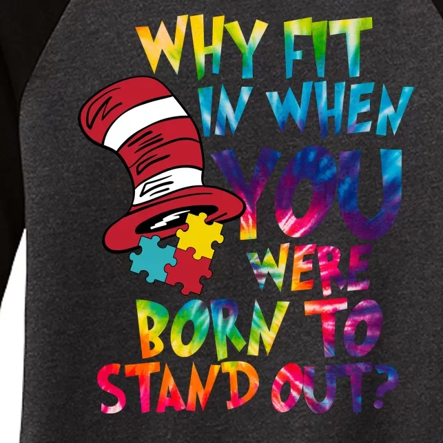 Autism Born To Stand Out Women's Tri-Blend 3/4-Sleeve Raglan Shirt