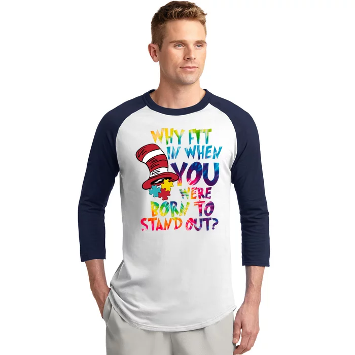 Autism Born To Stand Out Baseball Sleeve Shirt