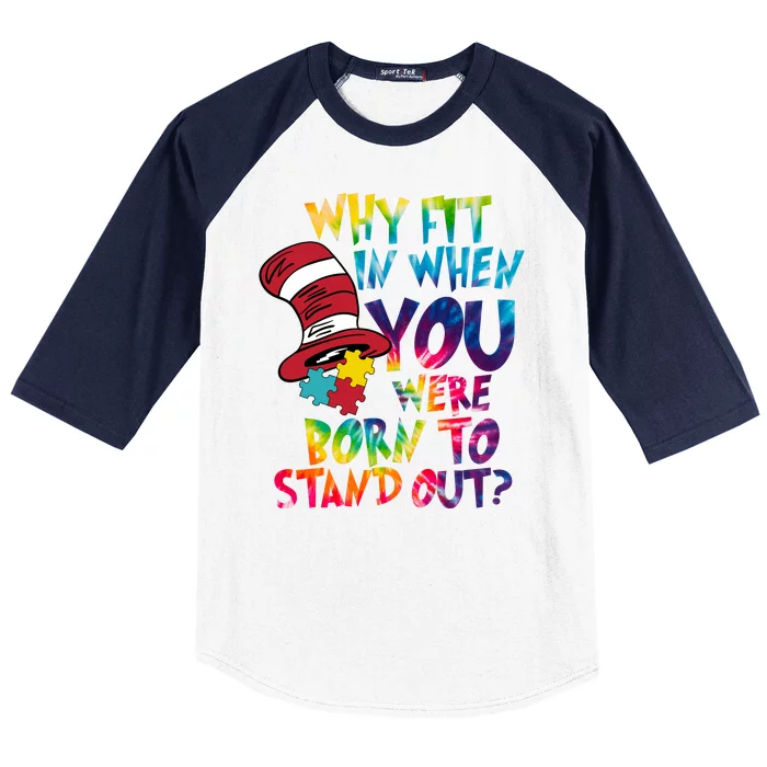 Autism Born To Stand Out Baseball Sleeve Shirt