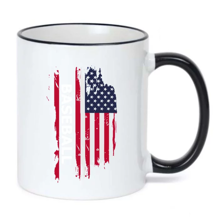 American Baseball Usa Flag Cute Gift Black Color Changing Mug