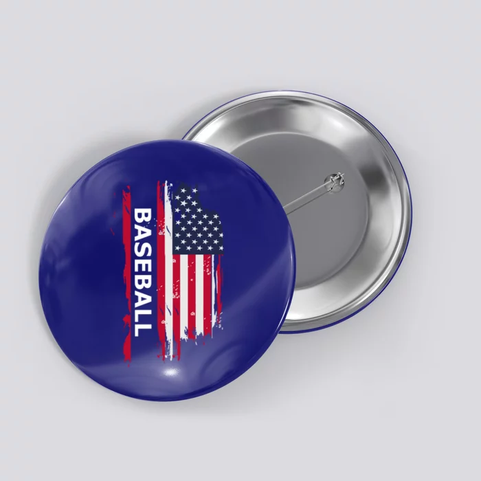 American Baseball Usa Flag Cute Gift Button