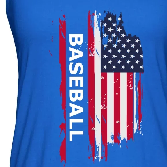 American Baseball Usa Flag Cute Gift Ladies Essential Flowy Tank