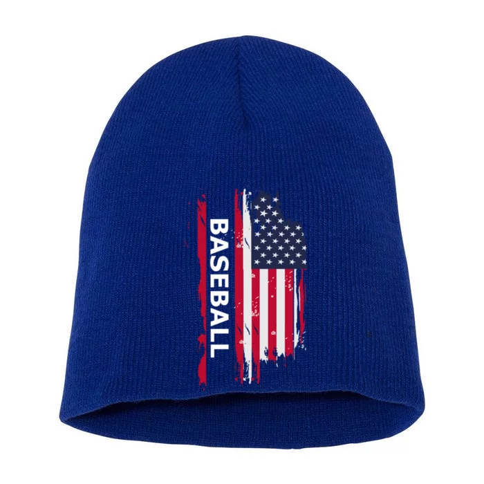 American Baseball Usa Flag Cute Gift Short Acrylic Beanie