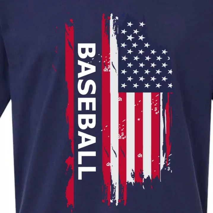 American Baseball Usa Flag Cute Gift Sueded Cloud Jersey T-Shirt