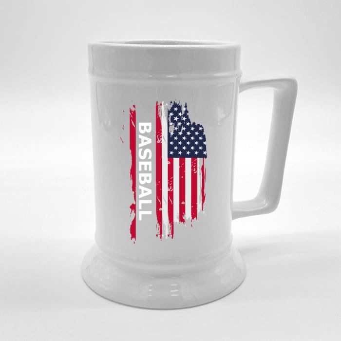 American Baseball Usa Flag Cute Gift Front & Back Beer Stein