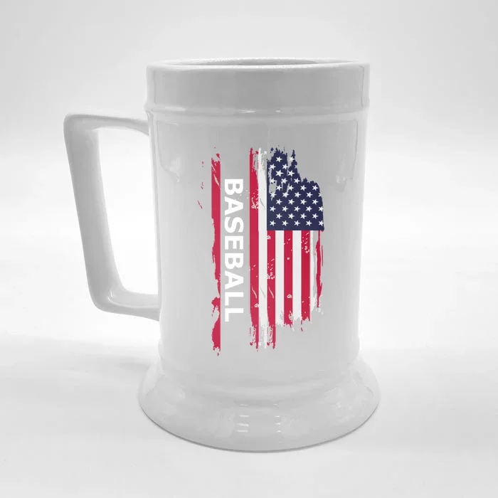 American Baseball Usa Flag Cute Gift Front & Back Beer Stein