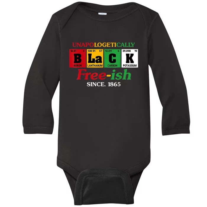 Africa Black Unapologetically Freeish Since 1865 Juneteenth Baby Long Sleeve Bodysuit