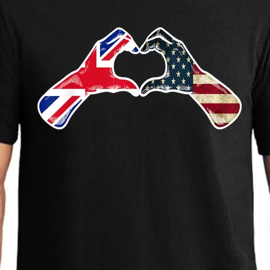 American British USA Flag USA United Kingdom Heart Pajama Set