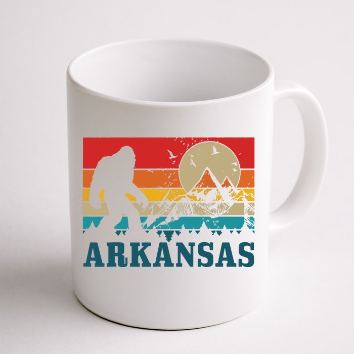 Arkansas Bigfoot Vintage Mountains Hiking Camping Gift Front & Back Coffee Mug