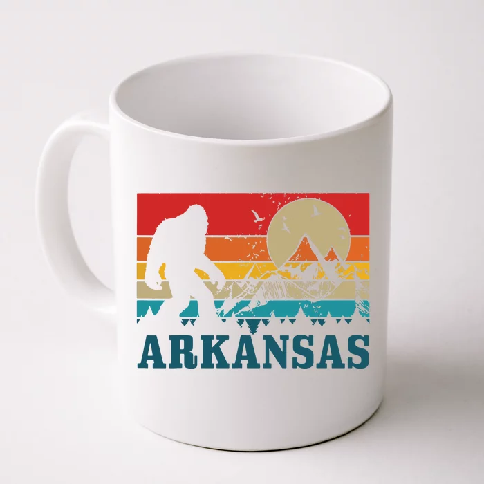 Arkansas Bigfoot Vintage Mountains Hiking Camping Gift Front & Back Coffee Mug