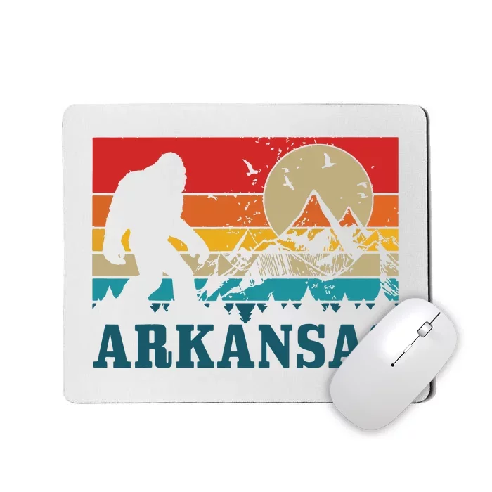 Arkansas Bigfoot Vintage Mountains Hiking Camping Gift Mousepad