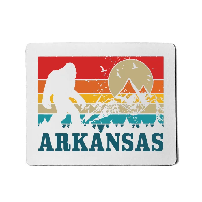 Arkansas Bigfoot Vintage Mountains Hiking Camping Gift Mousepad