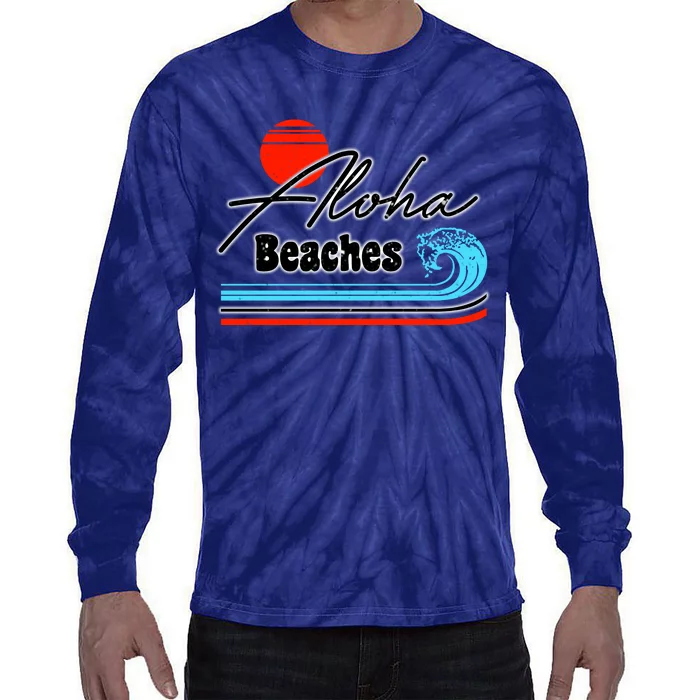 Aloha Beaches Vintage Retro Tie-Dye Long Sleeve Shirt