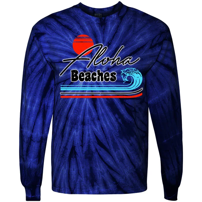 Aloha Beaches Vintage Retro Tie-Dye Long Sleeve Shirt