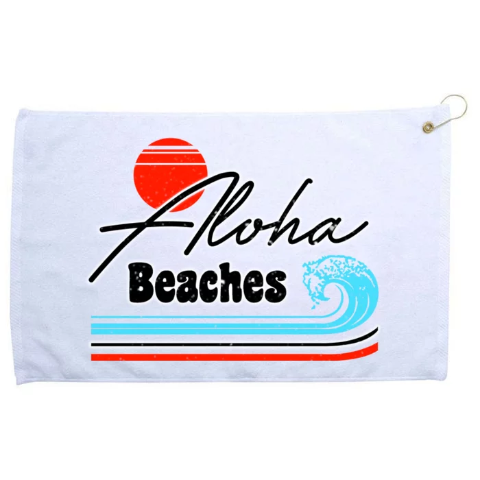 Aloha Beaches Vintage Retro Grommeted Golf Towel