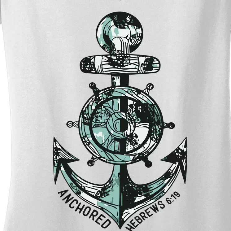 Anchor Bible Verse Christian Gift Women's V-Neck T-Shirt