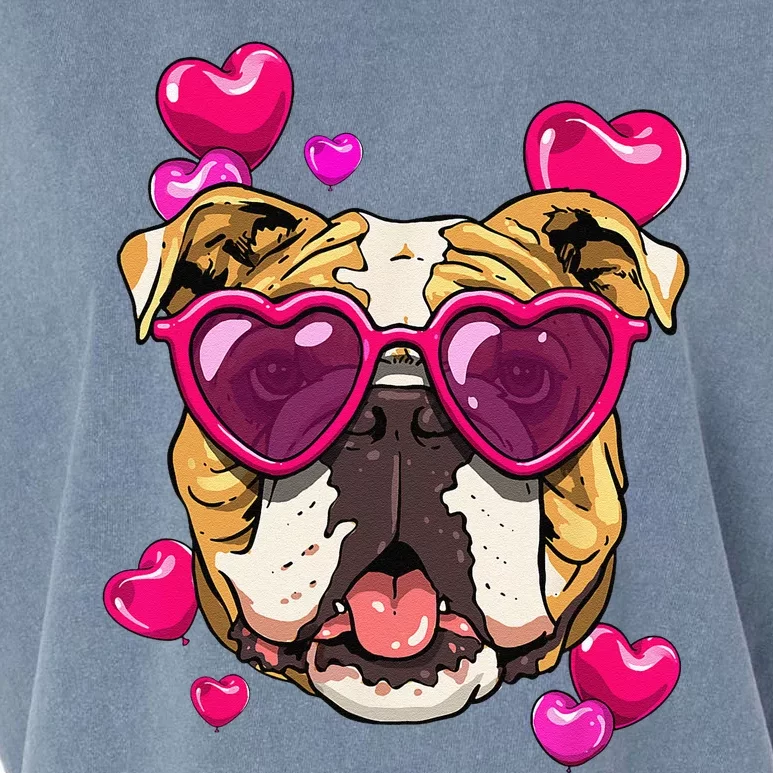 American Bulldog Valentines Day Heart Dog Lover Garment-Dyed Women's Muscle Tee