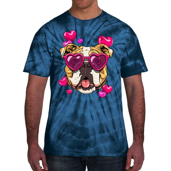 American Bulldog Valentines Day Heart Dog Lover Tie-Dye T-Shirt