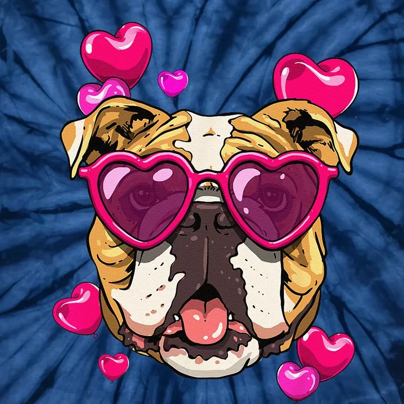 American Bulldog Valentines Day Heart Dog Lover Tie-Dye T-Shirt