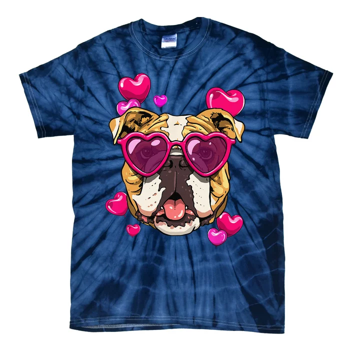 American Bulldog Valentines Day Heart Dog Lover Tie-Dye T-Shirt