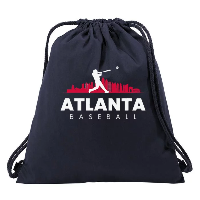 Atlanta Baseball Vintage Minimalist Retro Baseball Lover Drawstring Bag