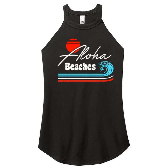 Aloha Beaches Vintage Retro Women’s Perfect Tri Rocker Tank