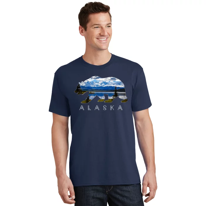 Alaskan Bear With Lake & Mountain Souvenir T-Shirt