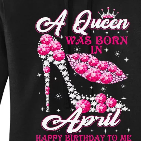 April Birthday Wo Party Diamond High Heel Women's Pullover Hoodie