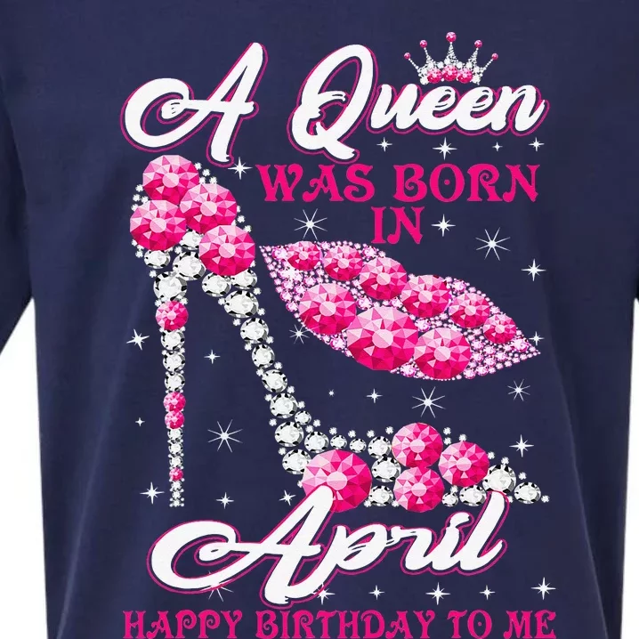 April Birthday Wo Party Diamond High Heel Sueded Cloud Jersey T-Shirt