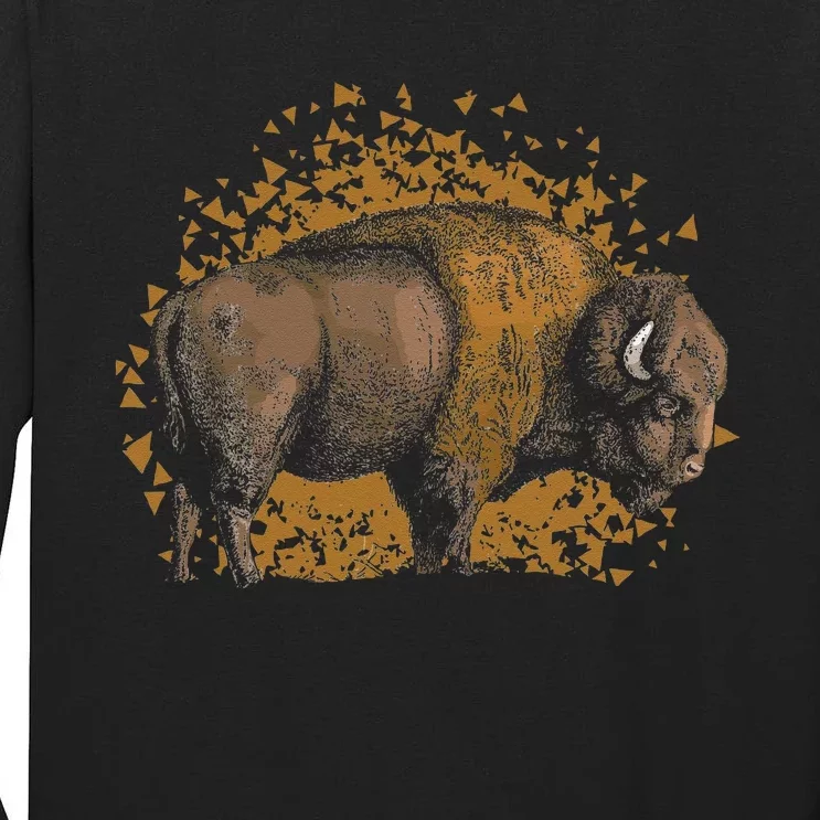 American Bison Wild Animal Gift Idea Men Kids Buffalo Tall Long Sleeve T-Shirt