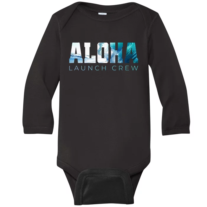 Aloha Big Wave Surf Camo Ocean in Honolulu Hawaii Oahu Maui Baby Long Sleeve Bodysuit