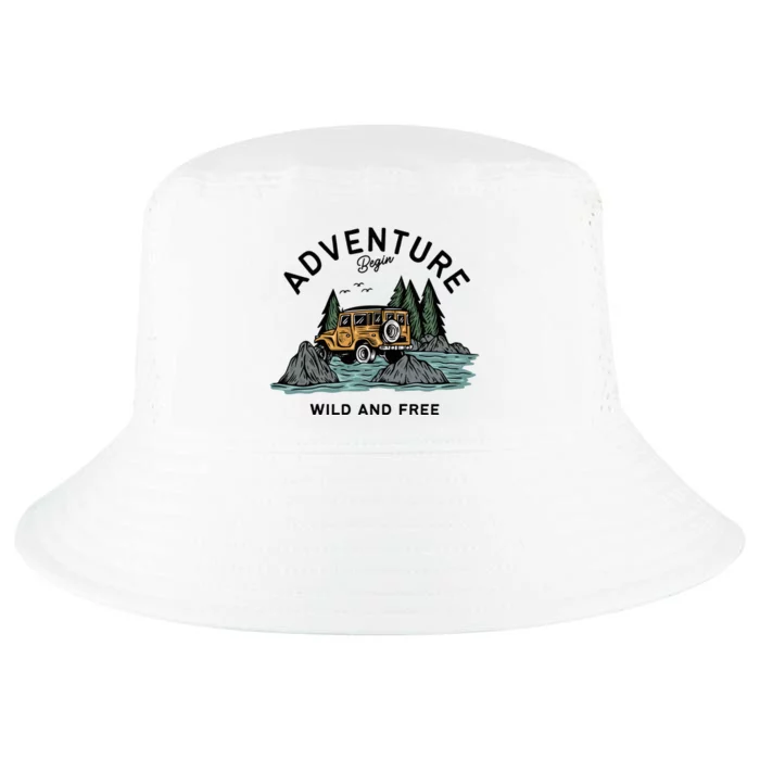 Adventure Begin Wild And Free Cool Comfort Performance Bucket Hat