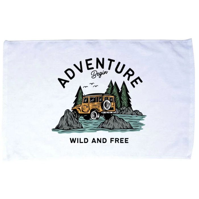 Adventure Begin Wild And Free Microfiber Hand Towel