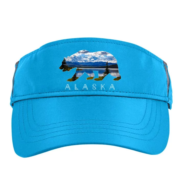 Alaskan Bear With Lake And Mountain Souvenir Gift Adult Drive Performance Visor