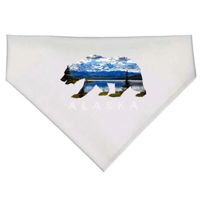 Alaskan Bear With Lake And Mountain Souvenir Gift USA-Made Doggie Bandana