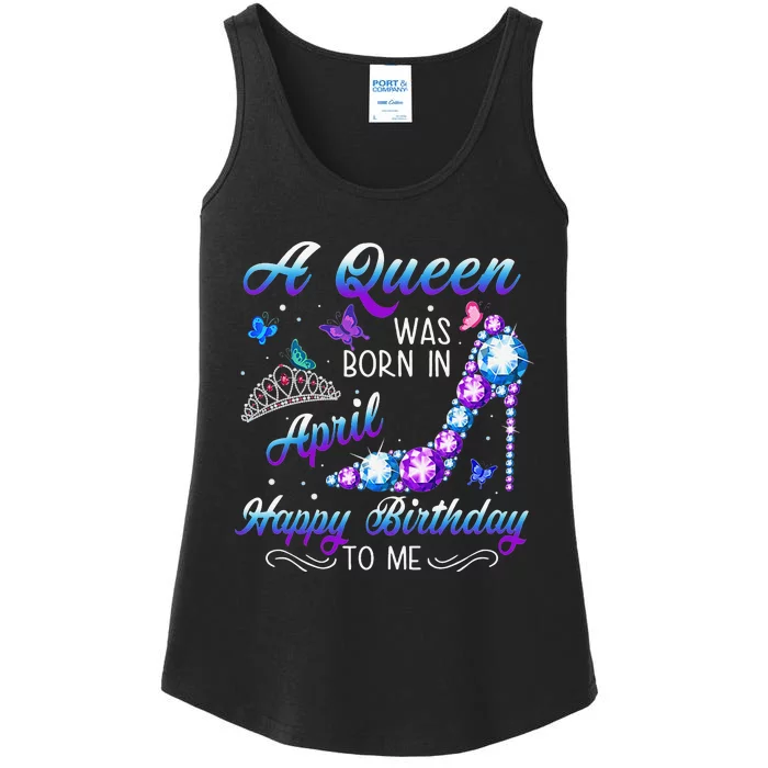 April Birthday Wo Party Butterfly Diamond High Heel Ladies Essential Tank