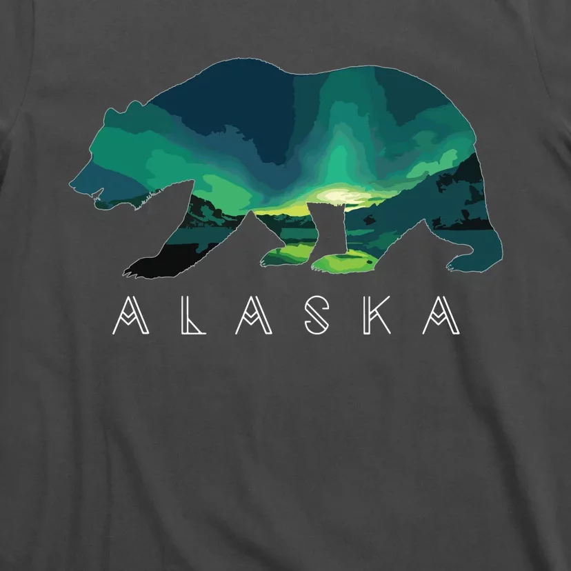 Alaskan Bear With Borealis Icy Mountain T-Shirt