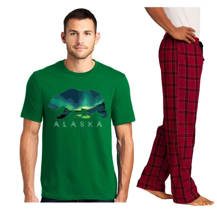 Alaskan Bear With Borealis Icy Mountain Pajama Set