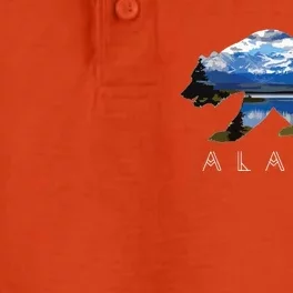 Alaskan Bear With Lake Mountain Souvenir Dry Zone Grid Performance Polo