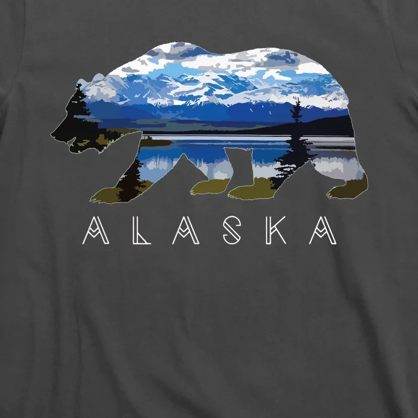 Alaskan Bear With Lake Mountain Souvenir T-Shirt