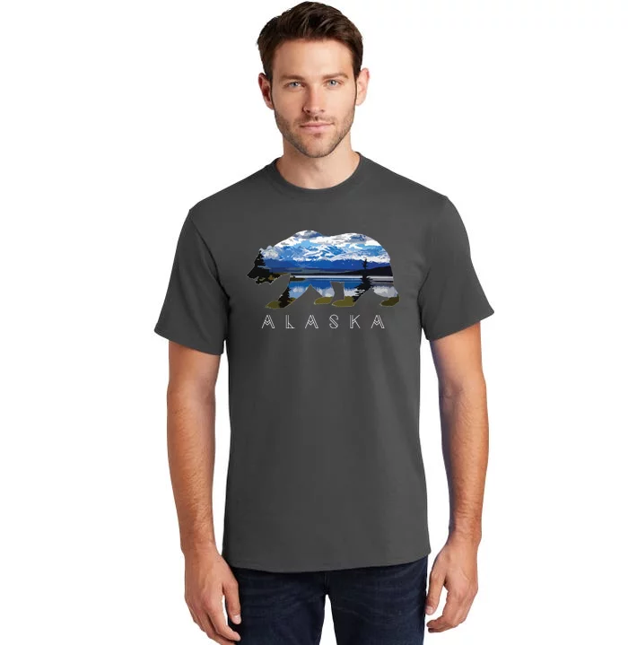 Alaskan Bear With Lake Mountain Souvenir Tall T-Shirt