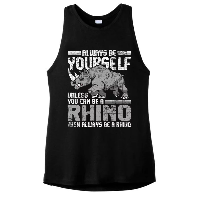 Always Be Yourself Unless Rhinoceros Zoology Rhino Lover Ladies Tri-Blend Wicking Tank