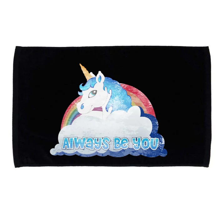 Always Be You Unicorn Rainbow Quote Microfiber Hand Towel