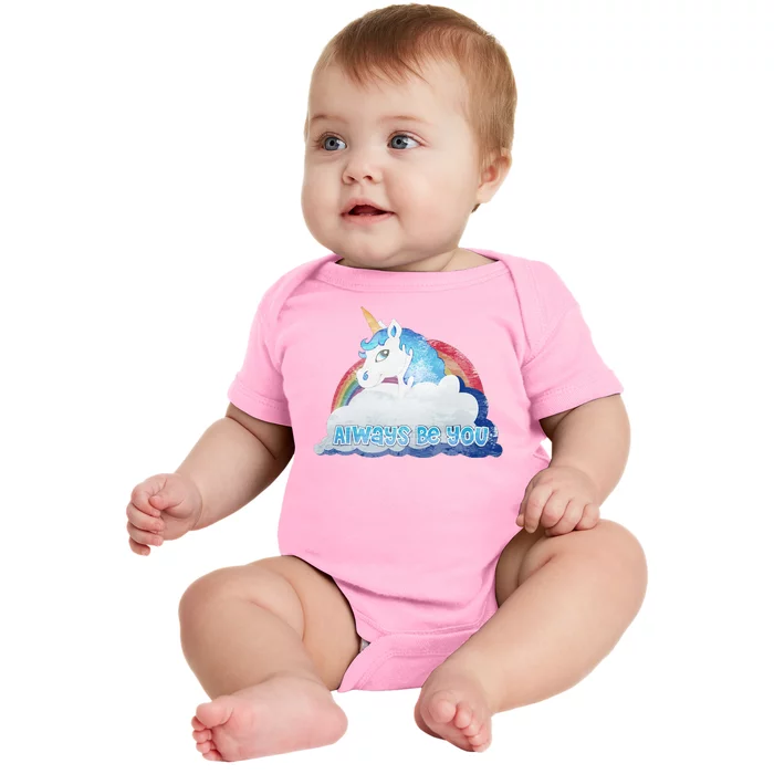 Always Be You Unicorn Rainbow Quote Baby Bodysuit