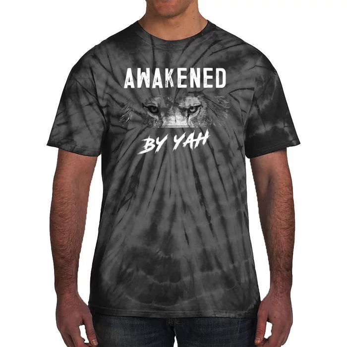 Awakened By Yah Hebrew Israelite Lion Of Judah Jewish Tie-Dye T-Shirt