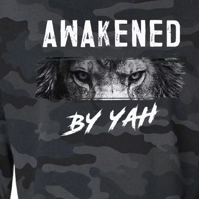 Awakened By Yah Hebrew Israelite Lion Of Judah Jewish Cropped Pullover Crew