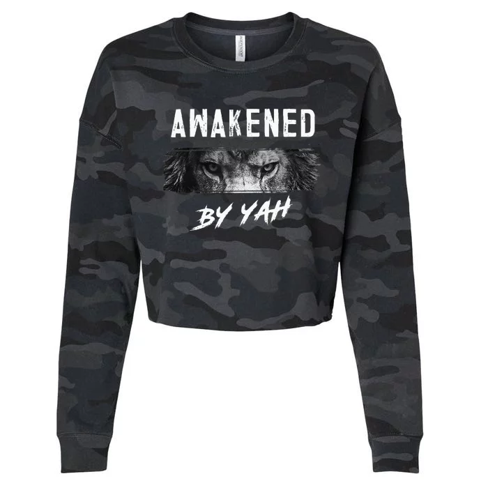 Awakened By Yah Hebrew Israelite Lion Of Judah Jewish Cropped Pullover Crew