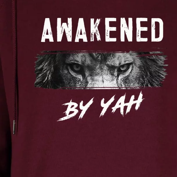 Awakened By Yah Hebrew Israelite Lion Of Judah Jewish Womens Funnel Neck Pullover Hood